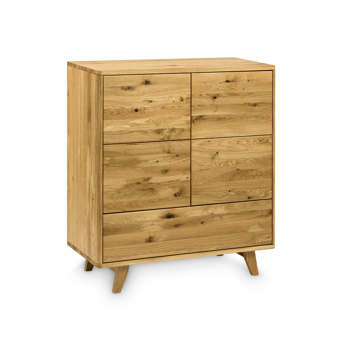 Puristische Mid-Century Kommode aus Wildeiche 