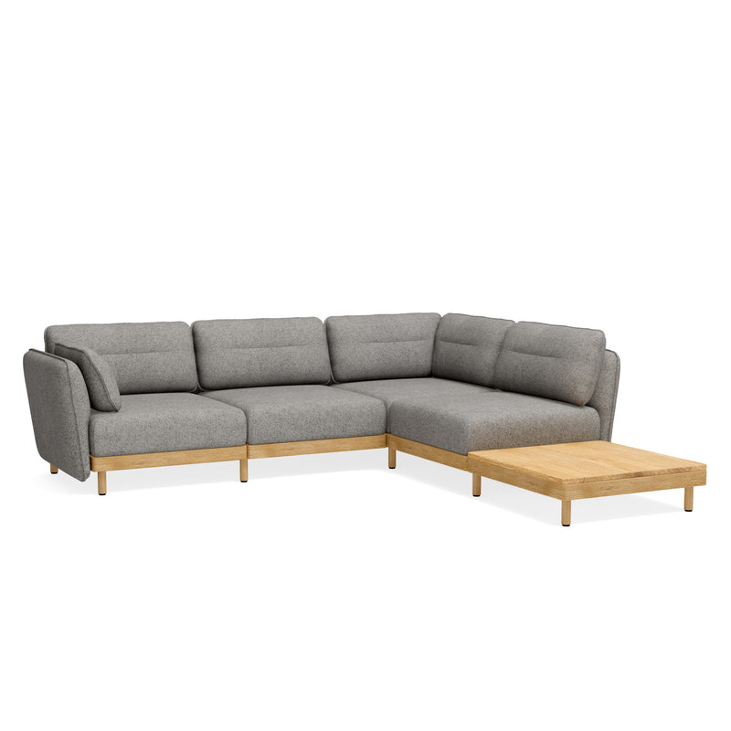 Hochwertiges Sofa mit Couchtisch Eiche
