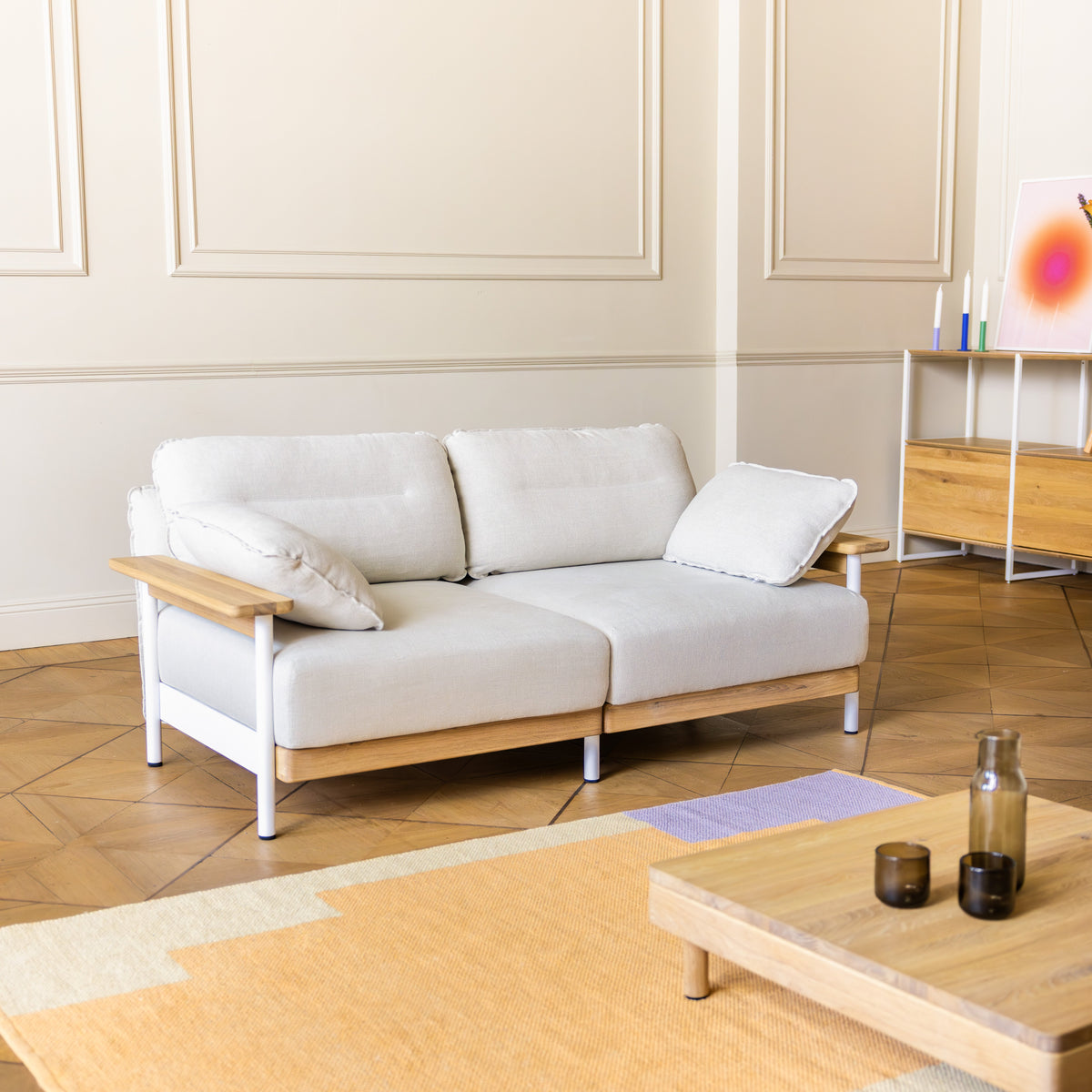 Design Sofa 2-Sitzer beige - Loveseat
