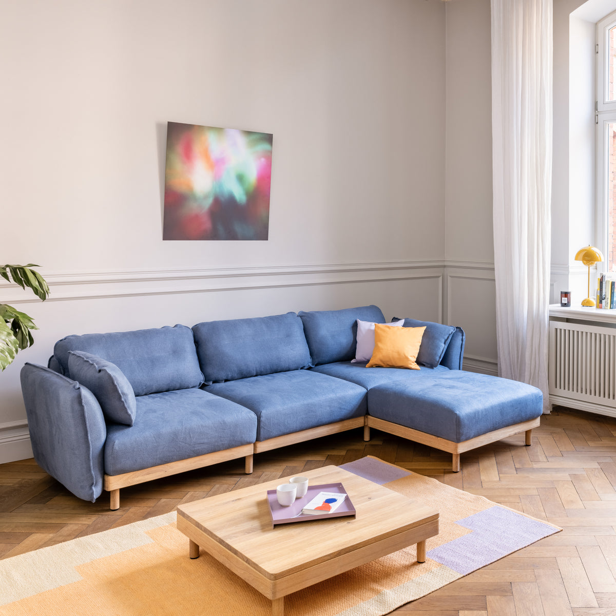 Designer Sofa 3-Sitzer mit Chaiselongue