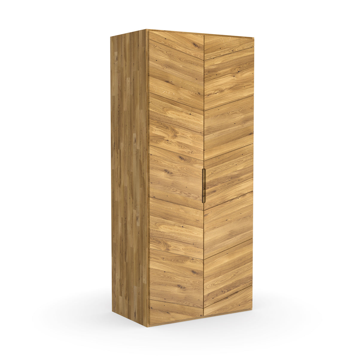 Massivholz Kleiderschrank aus Wildeiche im skandinavischen Look