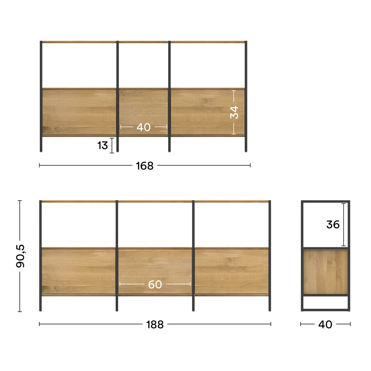 Maßen Highboard Wega